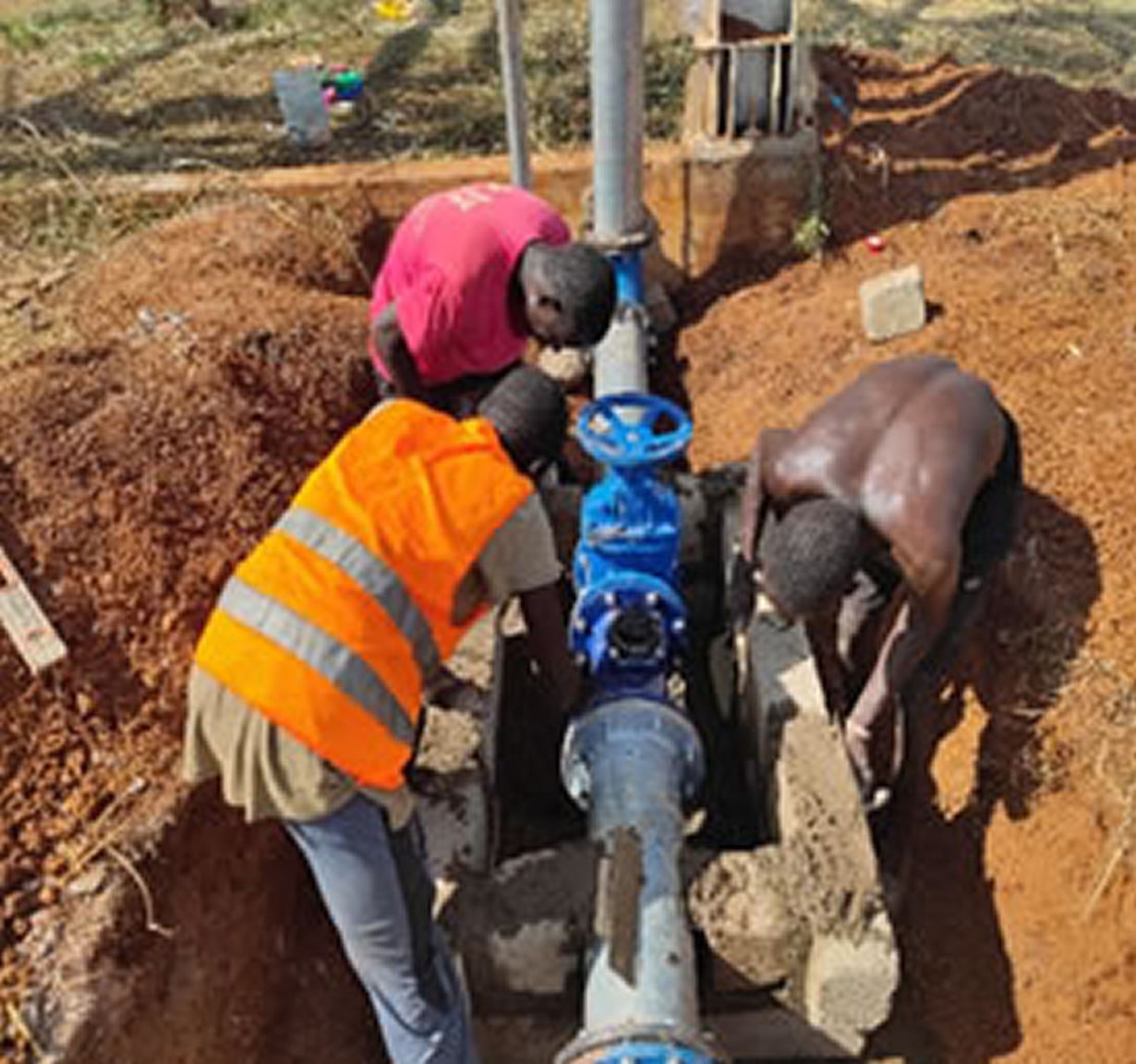 Water pipes installation